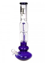 Glass Bong 'BlueBetty' with 2x5-Arm & Ice Pocket 430mm by Black Leaf