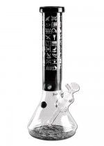 Glass Bong 'Hieroglyphs' with Ice pocket 350mm by black Leaf
