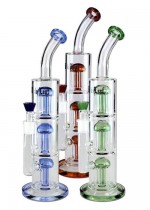 Glass Bong with 3x8 Arm Perc 390mm by Black Leaf