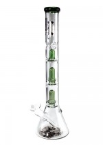 Glass Bong 'Beaker' with 2 x UFO, DOME Perc. & Ice Pocket 470mm by Black Leaf