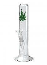 Glass Bong 'Leaf' with Ice Pocket Cylinder 400mm by Breit