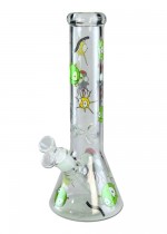 Glass Bong with Ice Pocket 'Haze Invaders' 300mm