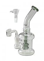 Glass Bong / Bubbler with 2x Shower Head Perc. 195mm by Black Leaf