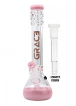 Stikla bongs 'Pearl Glass Pink' ar 6 Shooter Perk. un Ledus kabatu 400mm no Grace Glass